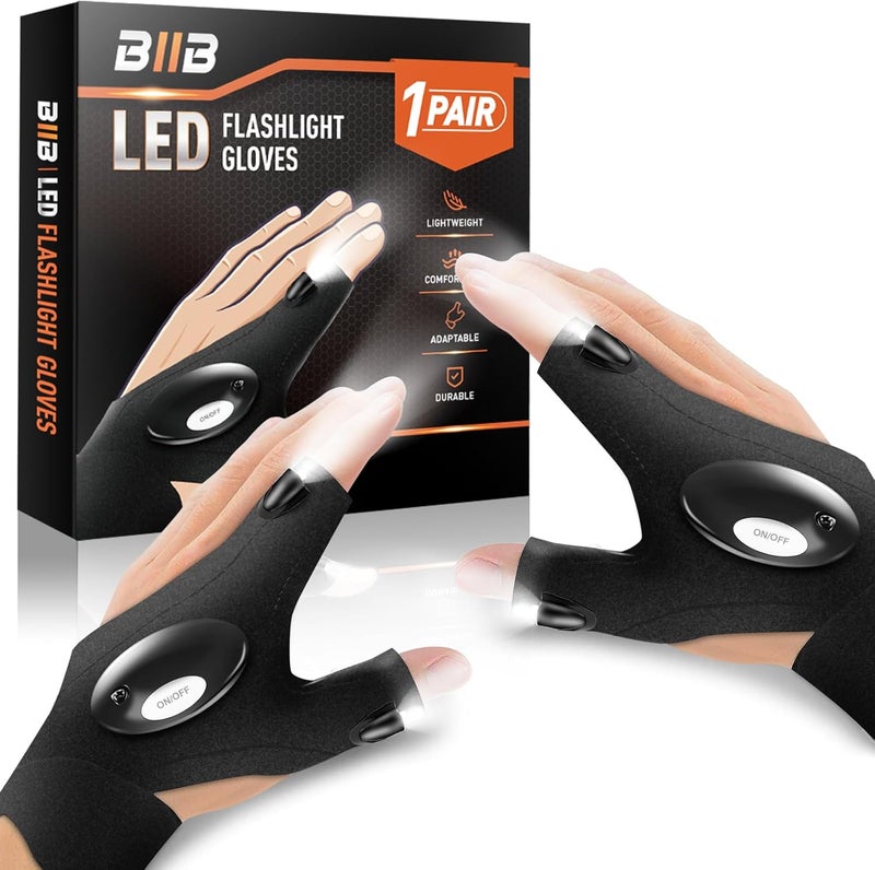 BIIB LED Flashlight Gloves, Valentines Day Gifts for Him Men, Mens Valentines Gifts for Dad, Him, Husband, Boyfriend, Birthday Gift for Men, Unique Dad Gift Cool Gadgets Stuff - Image 1